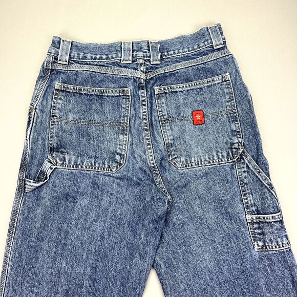 VTG Arizona Jeans Women's 16R Carpenter Dark Baggy‎ Denim Skater Grunge Y2K - Picture 13 of 16